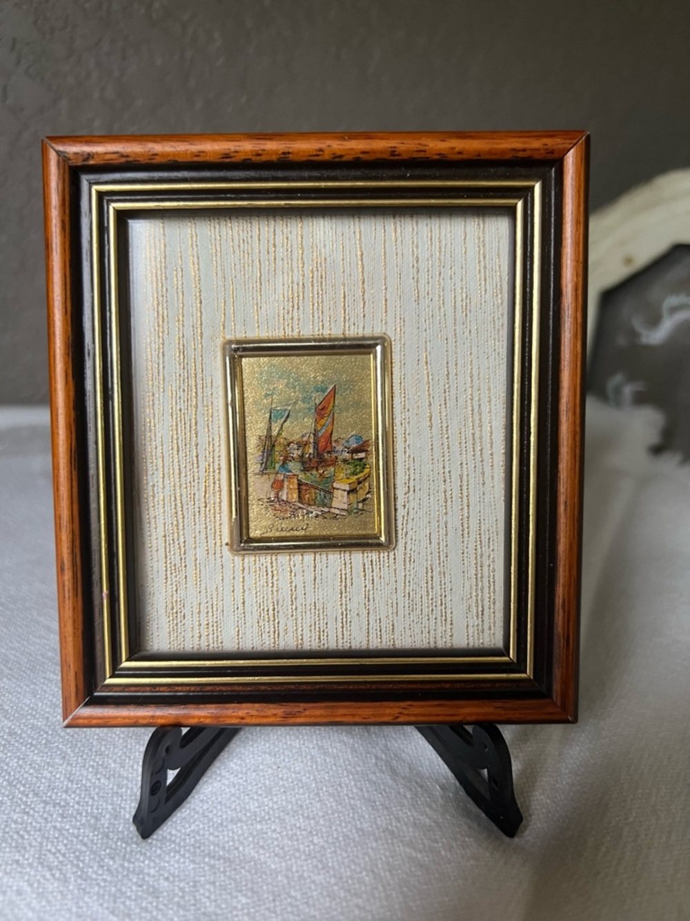 vintage Italian miniature painting from the "Series Oro" by Creazioni Artistiche